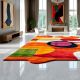 Handcrafted Geometric Multicolor Abstract Modern Rug